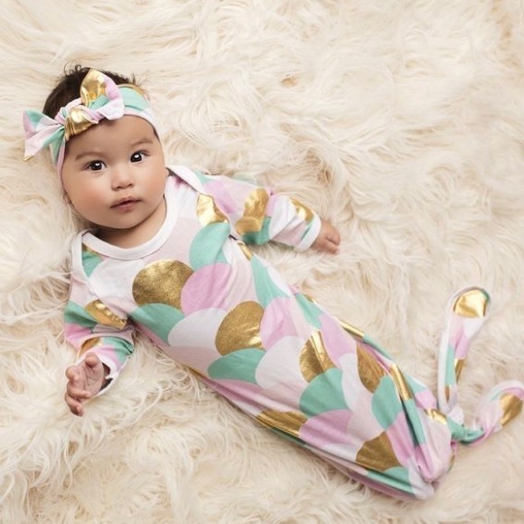 Posh Peanut Other - Posh Peanut Mermaid Scales Layette & Beanie Set